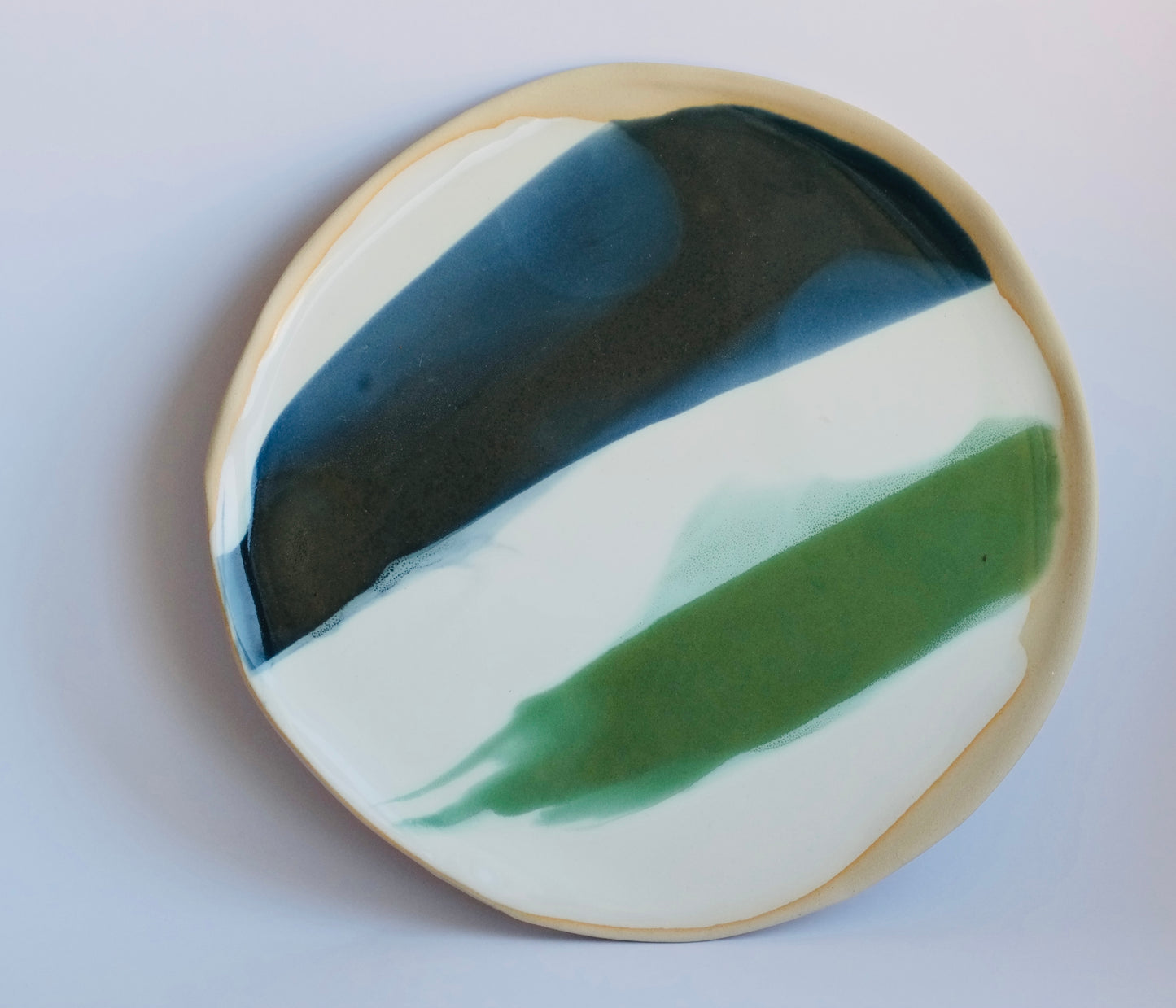 Hand built, colorful plate