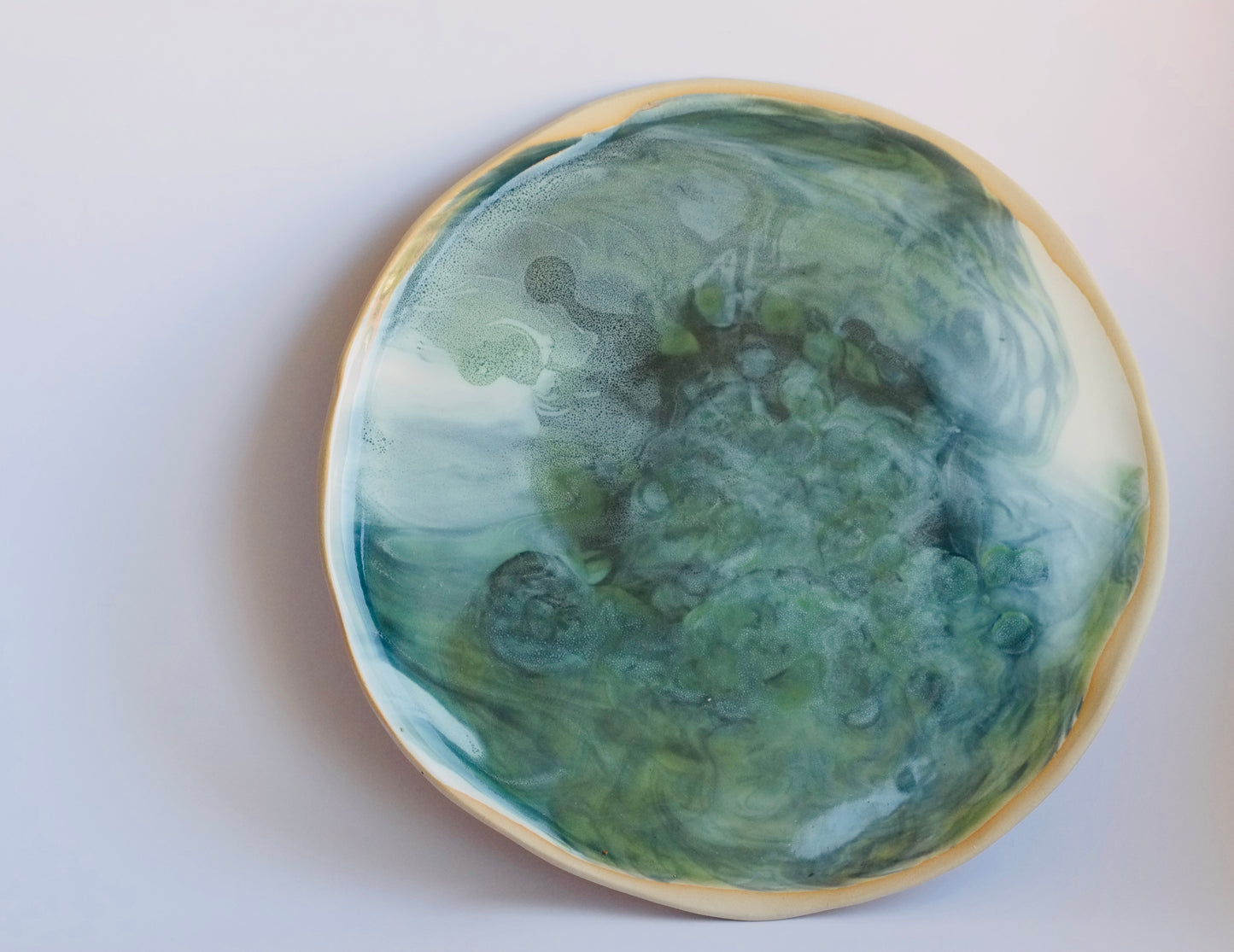 Hand built, colorful plate